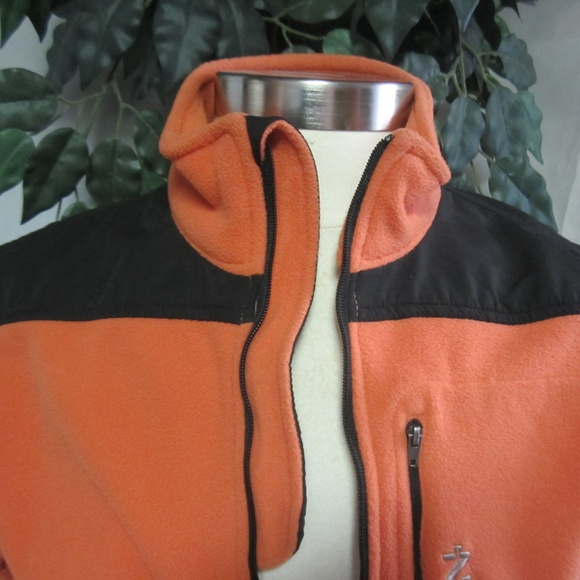 Izod orange M fleece zip front jacket - Picture 3 of 7